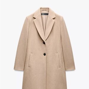 Zara Soft Coat in Taupe - M